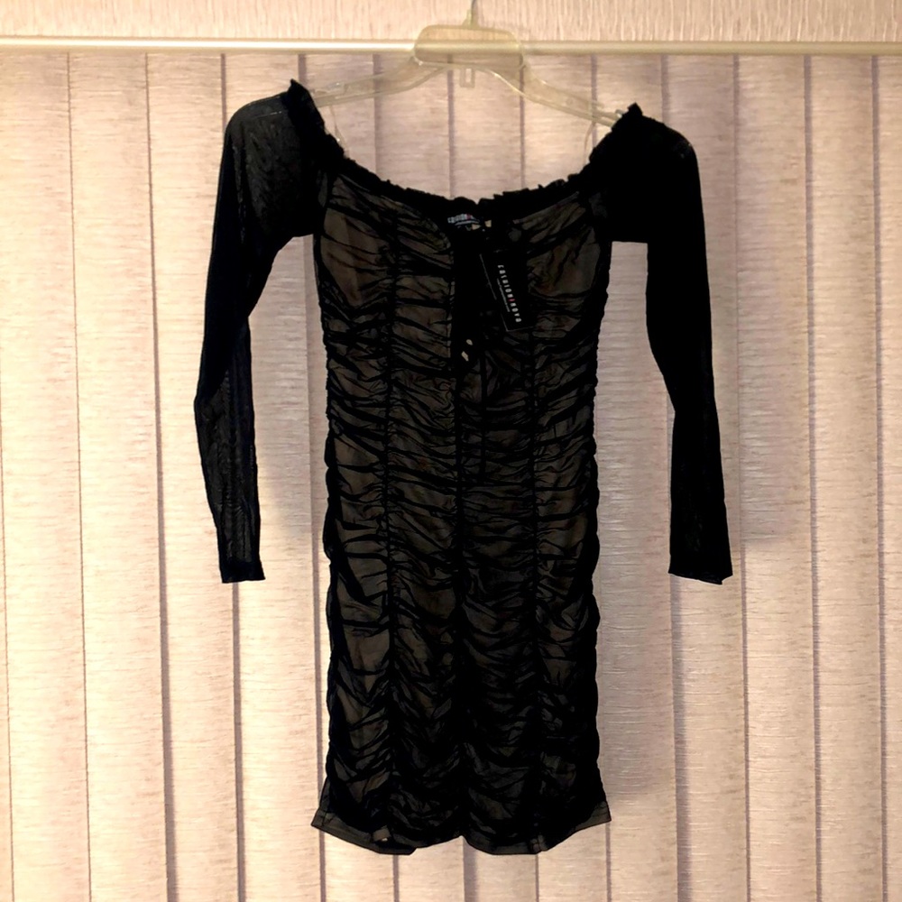 Black Fashion nova mesh dress